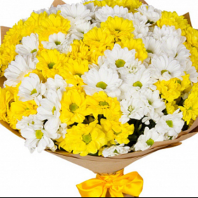  Kemer Florist yellow white chrysanthemum bouquet