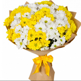  Kemer Florist yellow white chrysanthemum bouquet