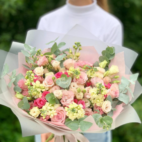  Kemer Flower Delivery Soft Bouquet Lisianthus Rose