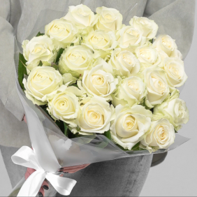  Kemer Flower Order 25 White Rose Bouquet