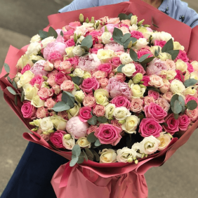 Kemer Florist Large Bouquet xxl Spray Rose lisianthus Pink white Rose