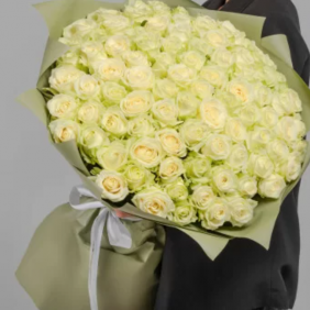  Kemer Flower 101 White Rose Bouquet