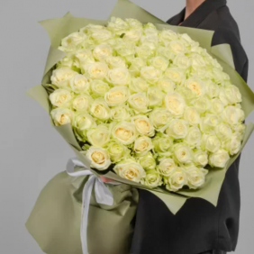  Kemer Flower 101 White Rose Bouquet